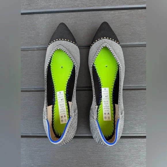 Rothy's The Point ll Grey Mist Cap Toe Women's Flats - Picture 4 of 5